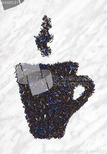 Image of Cup of tea made of Black Earl gray tea leaves