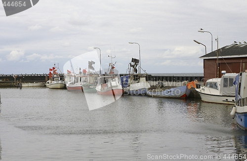 Image of Danish fishing boat in harbour.