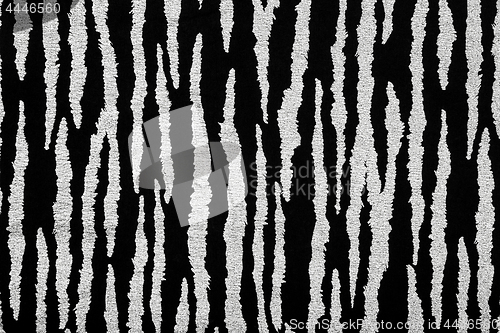 Image of Black fabric with metallic zebra pattern 