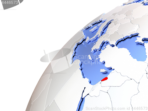 Image of Lebanon on modern shiny globe