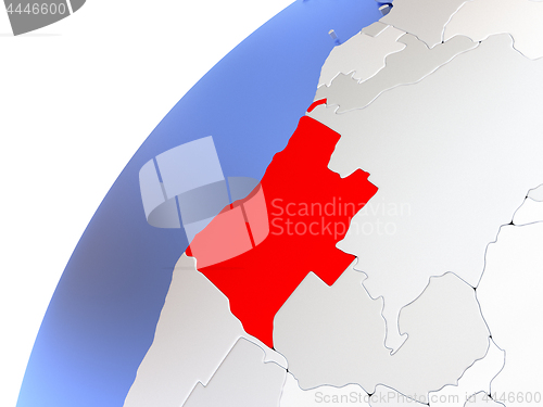 Image of Angola on modern shiny globe