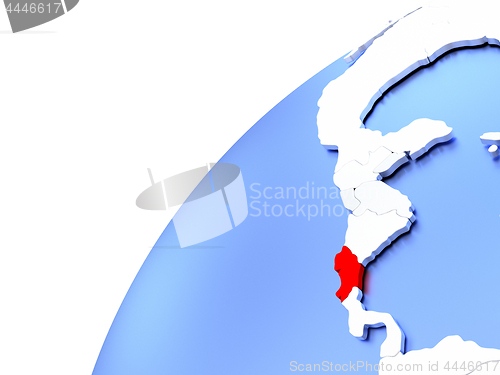 Image of Costa Rica on modern shiny globe