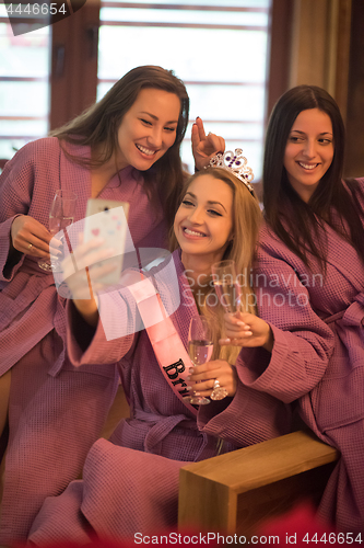 Image of girls doing Selfy on  bachelorette party