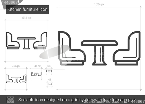 Image of Kitchen furniture line icon.