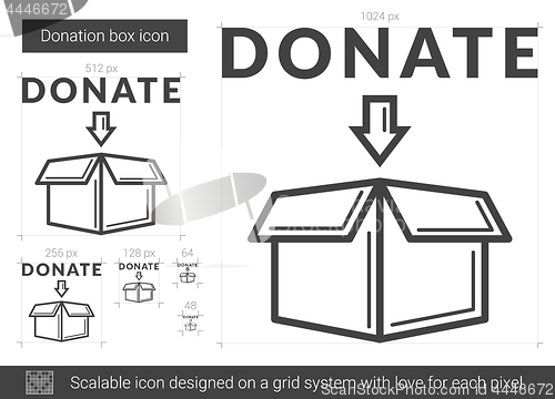 Image of Donation box line icon.