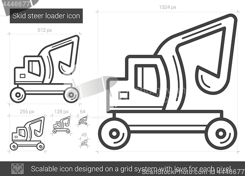 Image of Skid steer loader line icon.