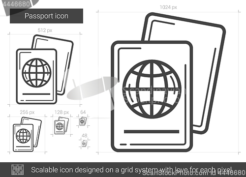 Image of Passport line icon.