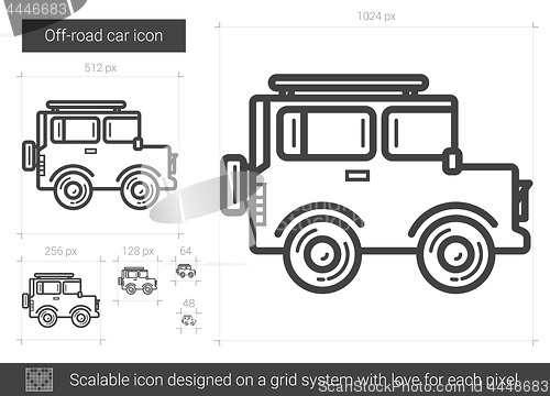 Image of Off-road car line icon.