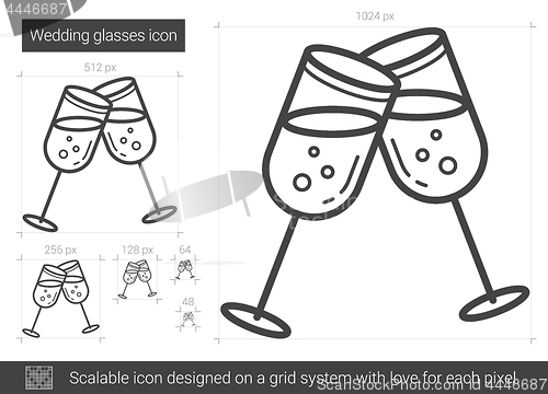 Image of Wedding glasses line icon.