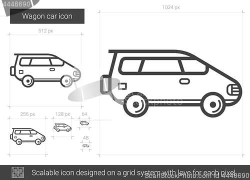 Image of Wagon car line icon.