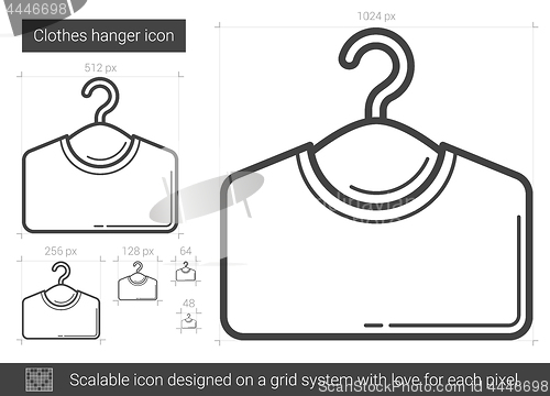 Image of Clothes hanger line icon.