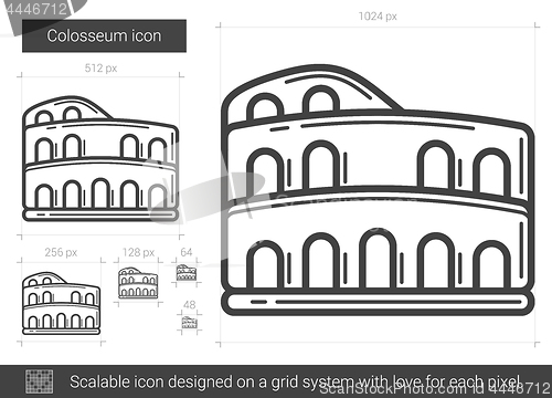 Image of Colosseum line icon.