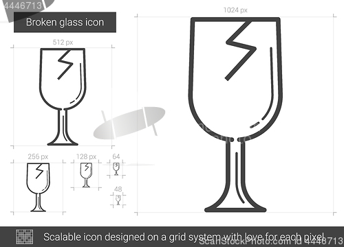 Image of Broken glass line icon.