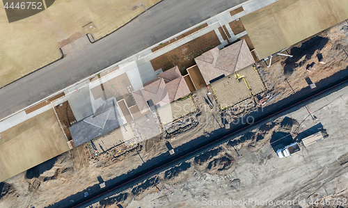 Image of Drone Aerial View Cross Section of Home Construction Site