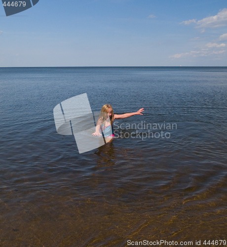 Image of Girl Escaping Cold Water