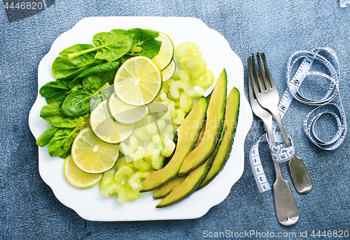 Image of slice of fresh lime and avocado