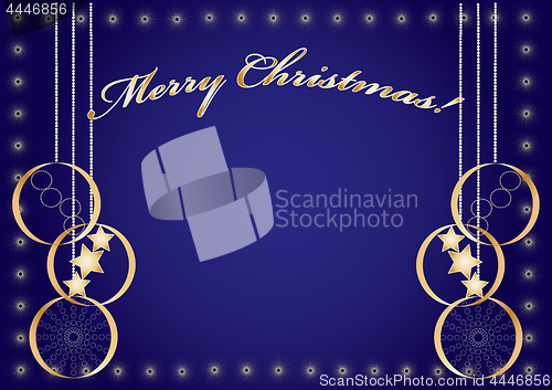 Image of  Christmas card with congratulations of Merry Christmas