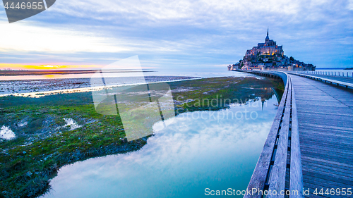 Image of Mont-Saint-Michel from the bridge