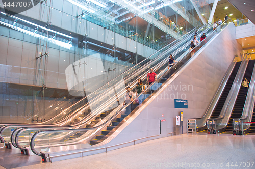 Image of Escalators at Changi Airport, Singapore