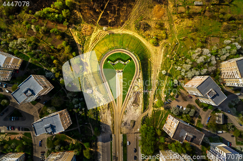 Image of Tramway turn on the edge of the city