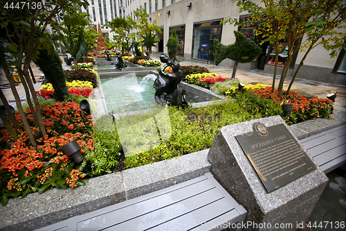 Image of New York, USA – August 23, 2018: Rockefeller Plaza, Beautiful 