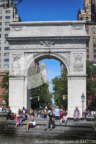 Image of New York, USA – August 23, 2018: People visiting and enjoy the