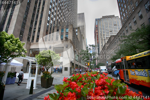 Image of New York, USA – August 23, 2018: View on 34 W 50th Street, Roc