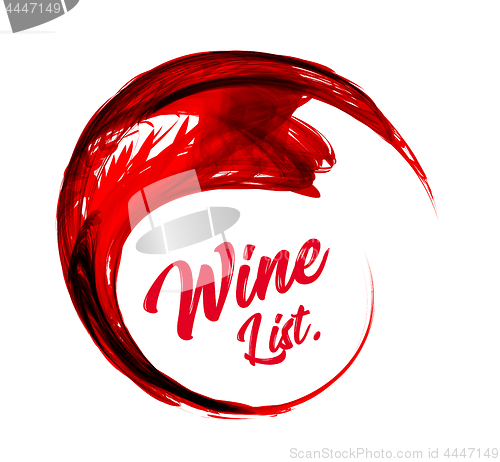 Image of Abstract red wine background. Wine list. Vector illustration on white.
