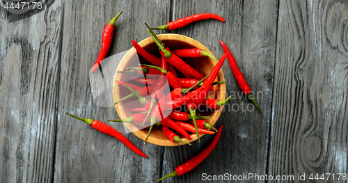 Image of Bowl of ripe chili peppers