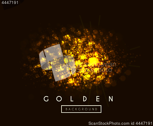 Image of Gold background with bokeh vector illustration