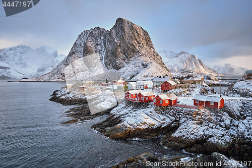 Image of Hamnoy fishing village on Lofoten Islands, Norway 