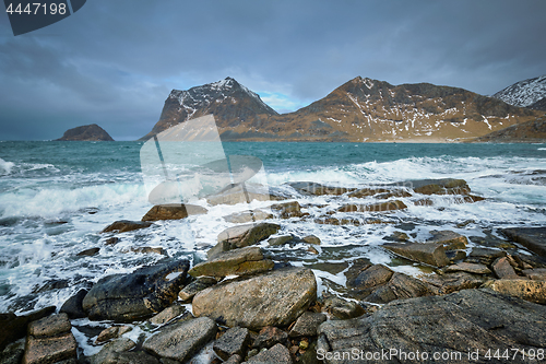 Image of Rocky coast of fjord in Norway