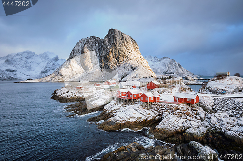 Image of Hamnoy fishing village on Lofoten Islands, Norway 