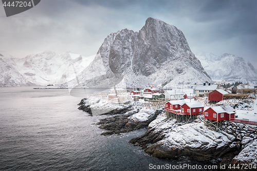 Image of Hamnoy fishing village on Lofoten Islands, Norway 