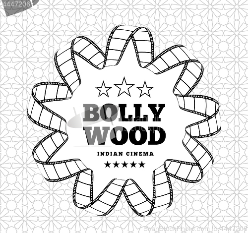 Image of Bollywood is a traditional Indian movie. Vector illustration with film strip
