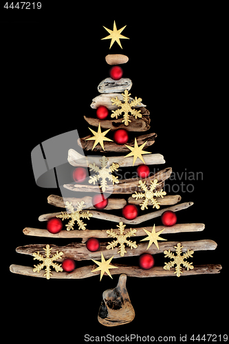 Image of Snowflake and Star Abstract Christmas Tree