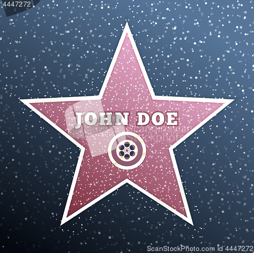 Image of Actor\'s star on the background of marble tiles. Vector