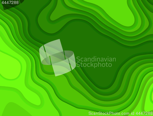 Image of Vector paper cut background. Abstract origami wave design