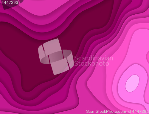 Image of Vector paper cut background. Abstract origami wave design