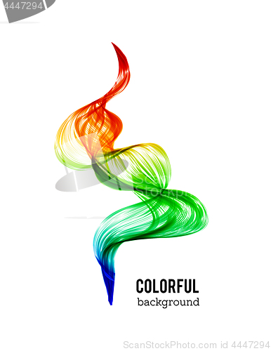 Image of Abstract red wave background. Set of wavy lines in the vertical plane. Wave made of smoke on white background