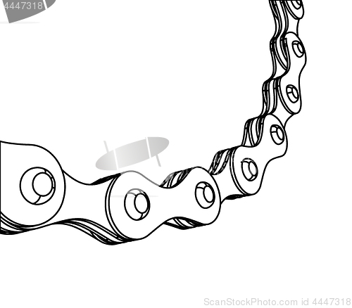 Image of Bicycle chain close-up vector illustration. 3D design