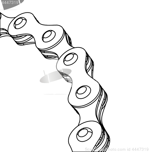 Image of Bicycle chain close-up vector illustration. 3D design
