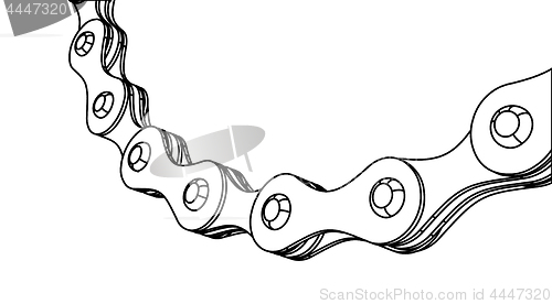 Image of Bicycle chain close-up vector illustration. 3D design