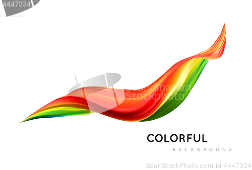 Image of Colorful flow design. Trending wave liquid vector illustration on white