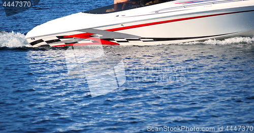 Image of Speedboat racing outdoors.