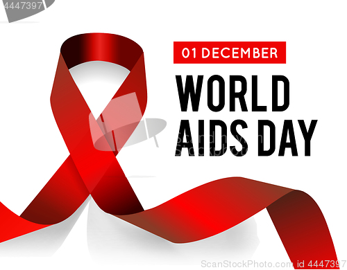 Image of World Aids Day. Vector illustration with red ribbon