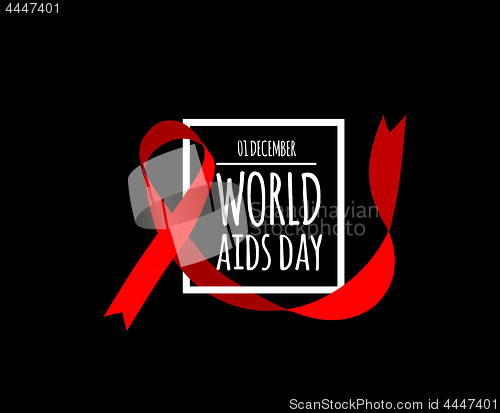 Image of World Aids Day. Vector illustration with red ribbon