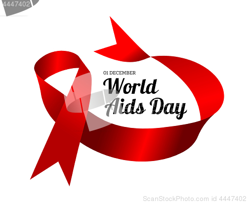 Image of World Aids Day. Vector illustration with red ribbon