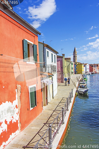 Image of Houses with Colorful facade in Burano, Venice, Italy