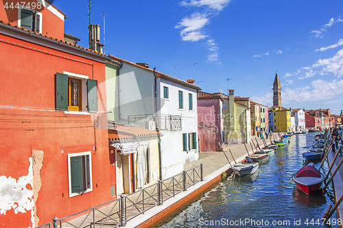 Image of Houses with Colorful facade in Burano, Venice, Italy